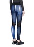 Back View - Click To Enlarge - CALVIN KLEIN PERFORMANCE - Mesh panel stripe print performance leggings