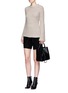 Figure View - Click To Enlarge - MO&CO. EDITION 10 - Relaxed fit felt shorts