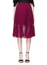 Main View - Click To Enlarge - SELF-PORTRAIT - 'Symm' lace insert pleated chiffon skirt