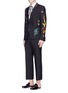 Figure View - Click To Enlarge - GUCCI - Dragon embroidered mohair-wool hopsack pants