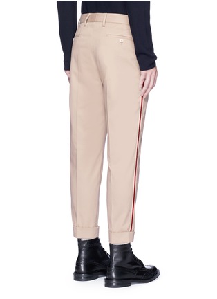 Back View - Click To Enlarge - GUCCI - Stripe outseam cropped chinos