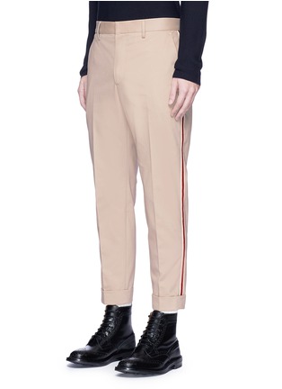 Front View - Click To Enlarge - GUCCI - Stripe outseam cropped chinos