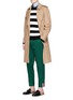 Figure View - Click To Enlarge - GUCCI - Stripe cuff cotton twill pants
