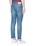 Back View - Click To Enlarge - GUCCI - Web stripe roll cuff stonewash jeans
