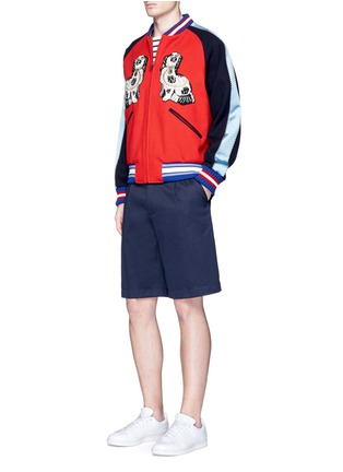 Figure View - Click To Enlarge - GUCCI - Pleated cotton drill shorts