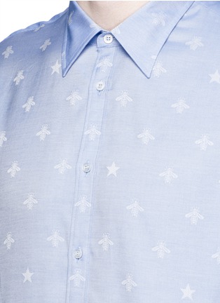 Detail View - Click To Enlarge - GUCCI - 'Duke' bee and star jacquard shirt