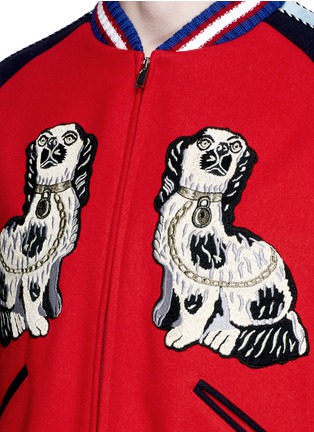Detail View - Click To Enlarge - GUCCI - Dog and tiger patch bomber jacket