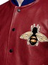 Detail View - Click To Enlarge - GUCCI - Bee and panther appliqué leather bomber jacket