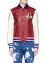 Main View - Click To Enlarge - GUCCI - Bee and panther appliqué leather bomber jacket