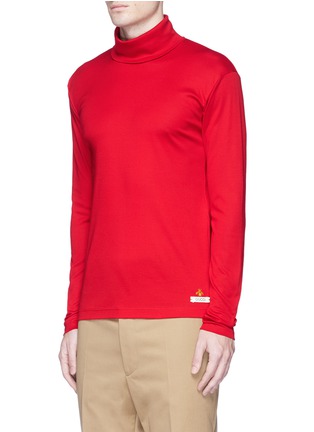 Front View - Click To Enlarge - GUCCI - Bee embroidered turtleneck cotton jersey sweater