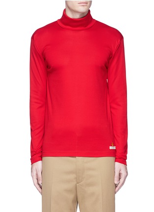 Main View - Click To Enlarge - GUCCI - Bee embroidered turtleneck cotton jersey sweater