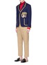 Figure View - Click To Enlarge - GUCCI - Bee embroidered turtleneck cotton jersey sweater