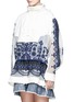 Front View - Click To Enlarge - SACAI - Embroidered tribal lace drawstring hooded jacket