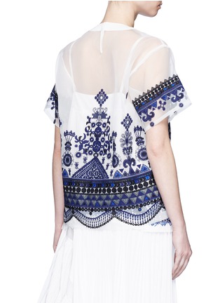 Back View - Click To Enlarge - SACAI - Embroidered tribal lace organdy top