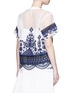 Back View - Click To Enlarge - SACAI - Embroidered tribal lace organdy top