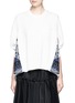 Main View - Click To Enlarge - SACAI - Embroidered tribal lace organza back sweater