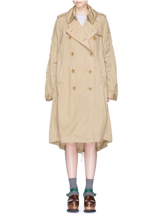 Main View - Click To Enlarge - SACAI - Overdyed cotton oversized trench coat parka