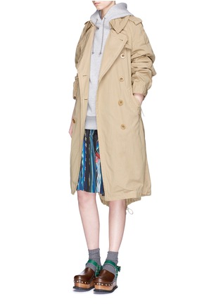 Figure View - Click To Enlarge - SACAI - Overdyed cotton oversized trench coat parka