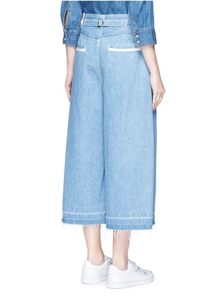 Back View - Click To Enlarge - SACAI - Let out cuff cotton denim culottes