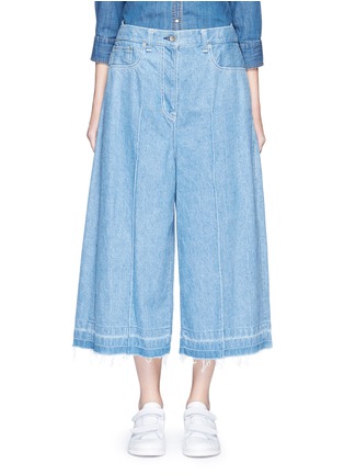 Main View - Click To Enlarge - SACAI - Let out cuff cotton denim culottes
