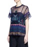 Front View - Click To Enlarge - SACAI - Embroidered tribal lace organdy top