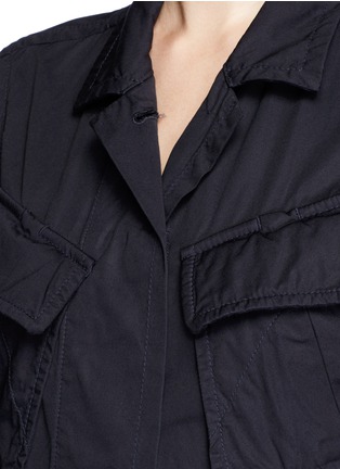 Detail View - Click To Enlarge - SACAI - Belted wrap skirt overdyed cotton shirt dress