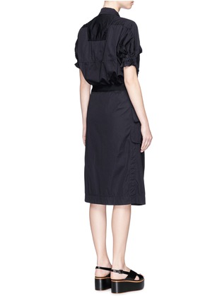 Back View - Click To Enlarge - SACAI - Belted wrap skirt overdyed cotton shirt dress