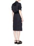 Back View - Click To Enlarge - SACAI - Belted wrap skirt overdyed cotton shirt dress