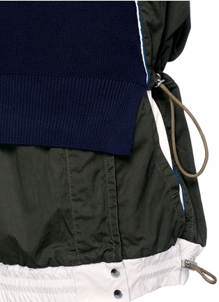 Detail View - Click To Enlarge - SACAI - Sleeveless knit vest overdyed cotton dress