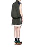 Back View - Click To Enlarge - SACAI - Sleeveless knit vest overdyed cotton dress
