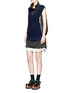 Figure View - Click To Enlarge - SACAI - Sleeveless knit vest overdyed cotton dress