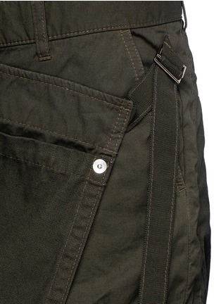Detail View - Click To Enlarge - SACAI - Canvas wrap front overdyed cotton shorts