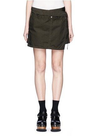 Main View - Click To Enlarge - SACAI - Canvas wrap front overdyed cotton shorts