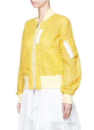 Front View - Click To Enlarge - SACAI - Dot lace bomber jacket