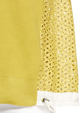 Detail View - Click To Enlarge - SACAI - Floral eyelet lace back knit top