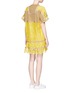 Back View - Click To Enlarge - SACAI - Twill insert floral guipure lace dress