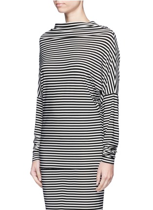 Front View - Click To Enlarge - NORMA KAMALI - 'All in One Mini' stripe convertible jersey skirt top