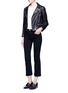 Figure View - Click To Enlarge - CURRENT/ELLIOTT - 'The Kick' raw cuff flare jeans