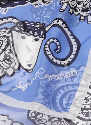 Detail View - Click To Enlarge - ANNA CORONEO - 'Sheep Bella' silk chiffon scarf