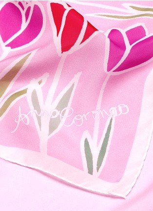 Detail View - Click To Enlarge - ANNA CORONEO - 'Tulips Bella' silk chiffon scarf