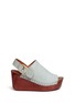 Main View - Click To Enlarge - 10 CROSBY DEREK LAM - 'Fiona' wooden wedge calf hair slingback sandals