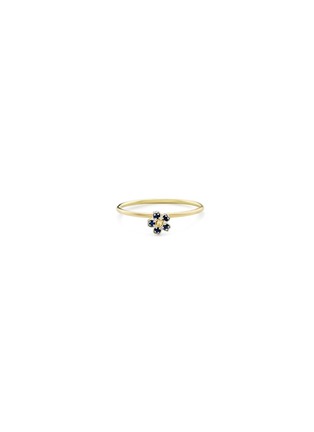 Main View - Click To Enlarge - LOQUET LONDON - Diamond sapphire 18k yellow gold forget me not ring