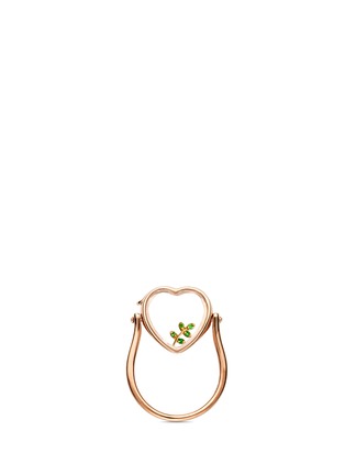 Figure View - Click To Enlarge - LOQUET LONDON - 18k yellow gold tsavorite olive branch charm - Peace