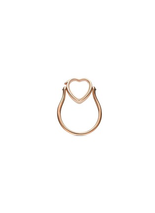 Main View - Click To Enlarge - LOQUET LONDON - 14k rose gold heart locket ring - Small 12mm