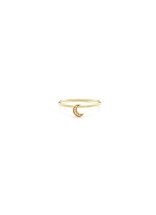 Main View - Click To Enlarge - LOQUET LONDON - Diamond 18k yellow gold moon charm ring