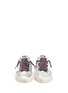 Front View - Click To Enlarge - GOLDEN GOOSE - 'May' matelassé metallic faux leather sneakers