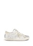 Main View - Click To Enlarge - GOLDEN GOOSE - 'Superstar' strass pavé metallic leather sneakers
