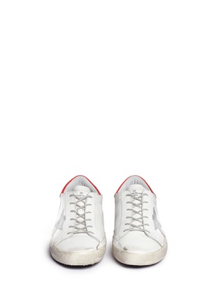 Front View - Click To Enlarge - GOLDEN GOOSE - 'Superstar' smudged leather sneakers