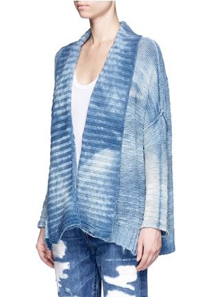 Front View - Click To Enlarge - 72877 - Denim effect cotton cardigan