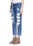 Front View - Click To Enlarge - 72877 - Rip and repair cropped jeans